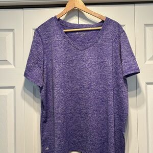 Ideology Heathered Purple V-Neck work out top